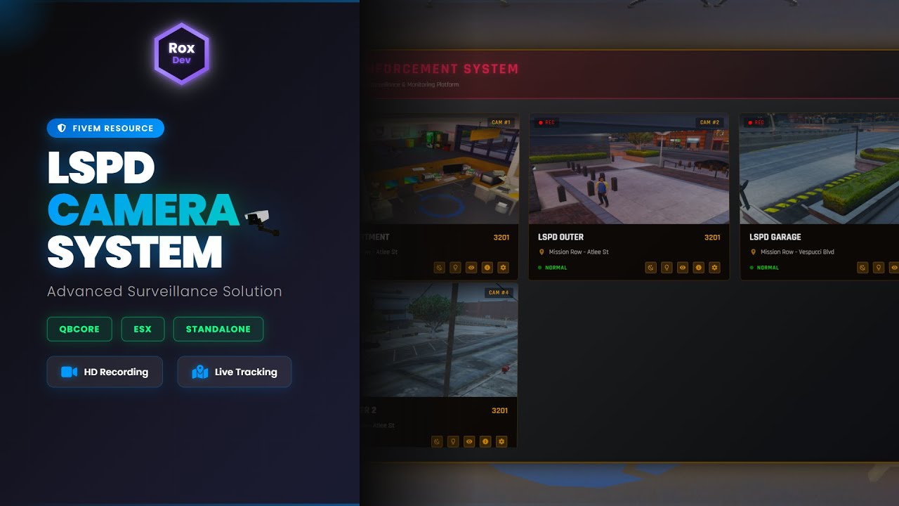 [FREE] RoxCam Pro V1 - FiveM Advanced Law Enforcement CCTV System - QBCore/ESX/Standalone