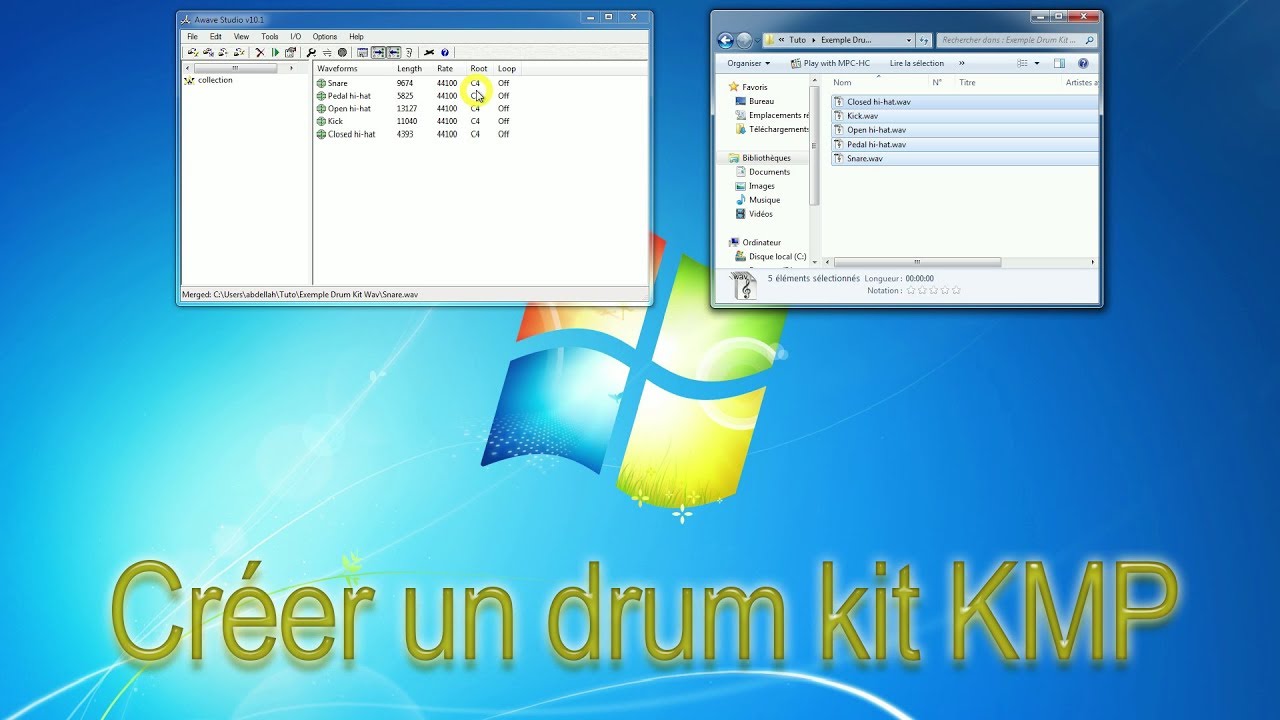 Créer un drum kit KMP pour les claviers Korg avec Awave Studio