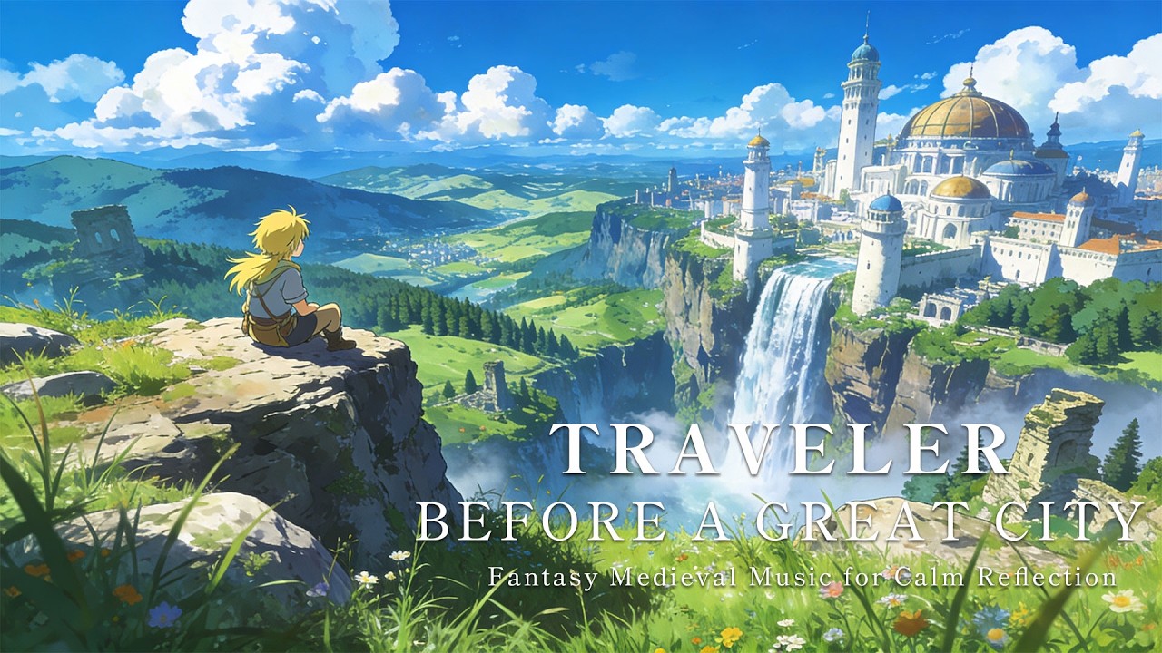 A Small Traveler Before a Great City | Fantasy Medieval Music for Calm Reflection