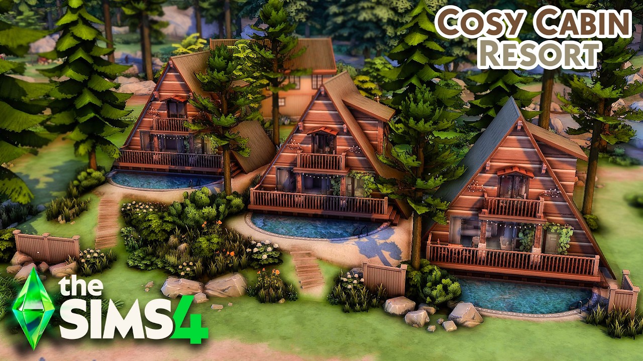 Я построил 3 домика типа «А» в Гранит-Фолс. 🏕️Sims 4 Быстрая сборка