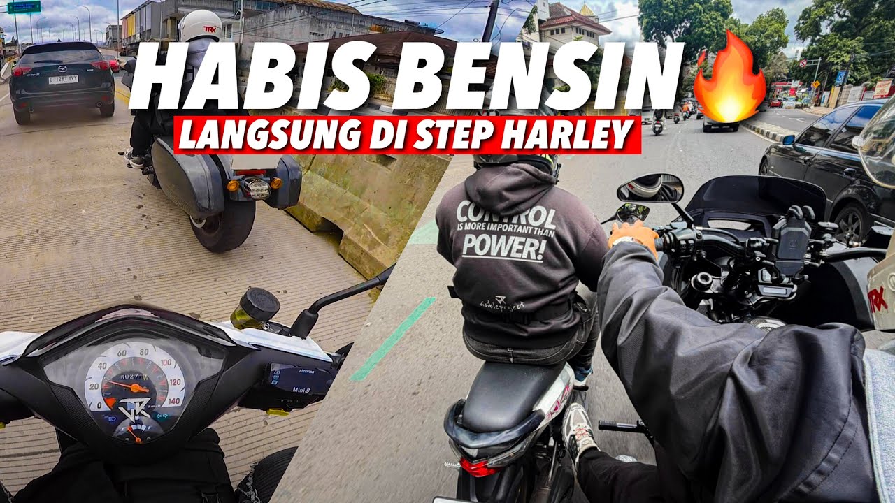 BEAT KARBU HABIS BENSIN DI STEP HARLEY😱🔥