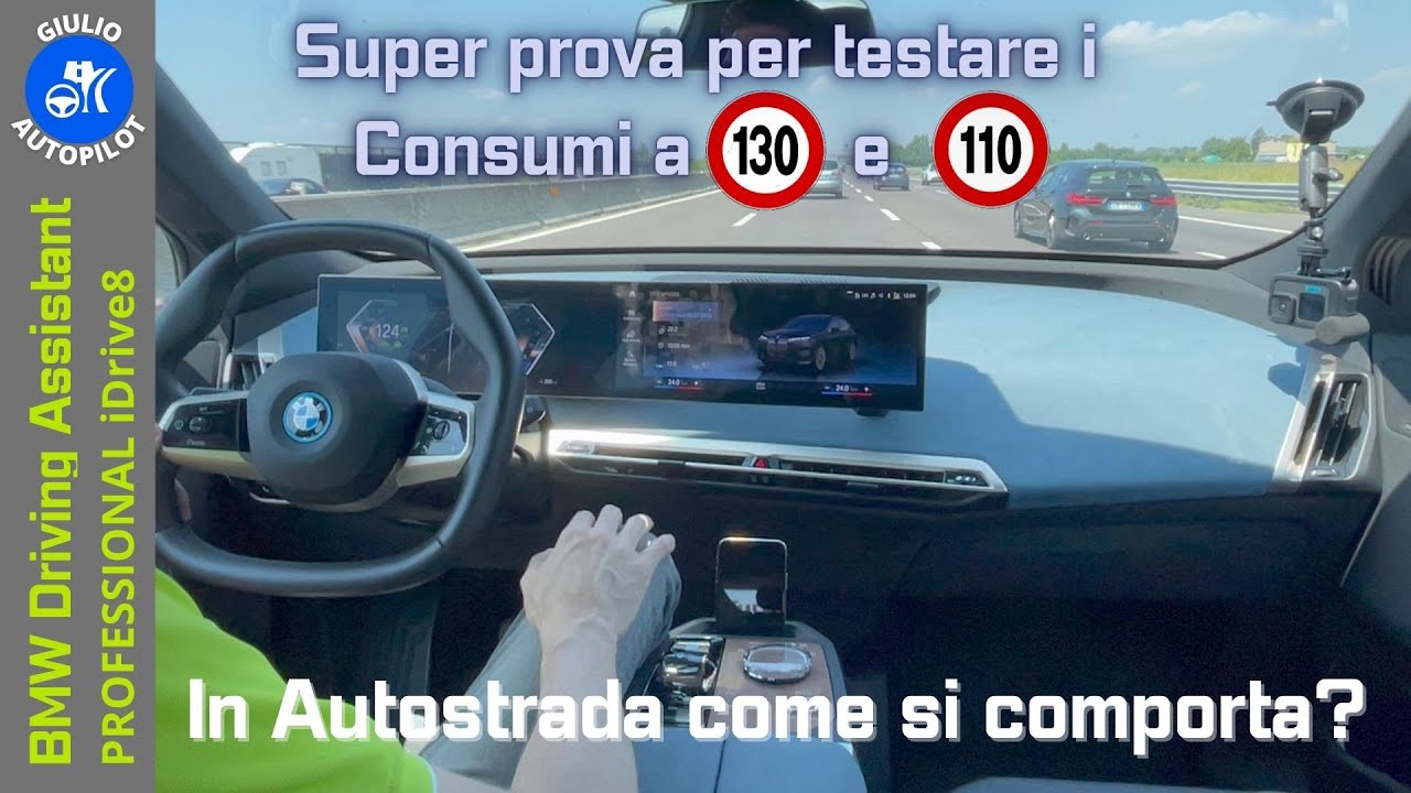 BMW Driving Assistance Professional in Autostrada e TEST Consumi BMW iX40
