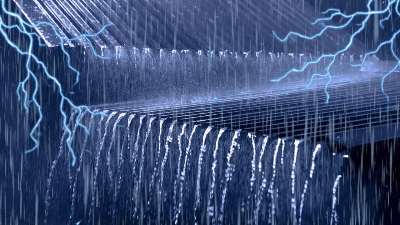 Fall into Sleep in 3 Minutes with Heavy Rain & Thunder Intense Sounds on Tin Roof - REAL RAIN🌧️