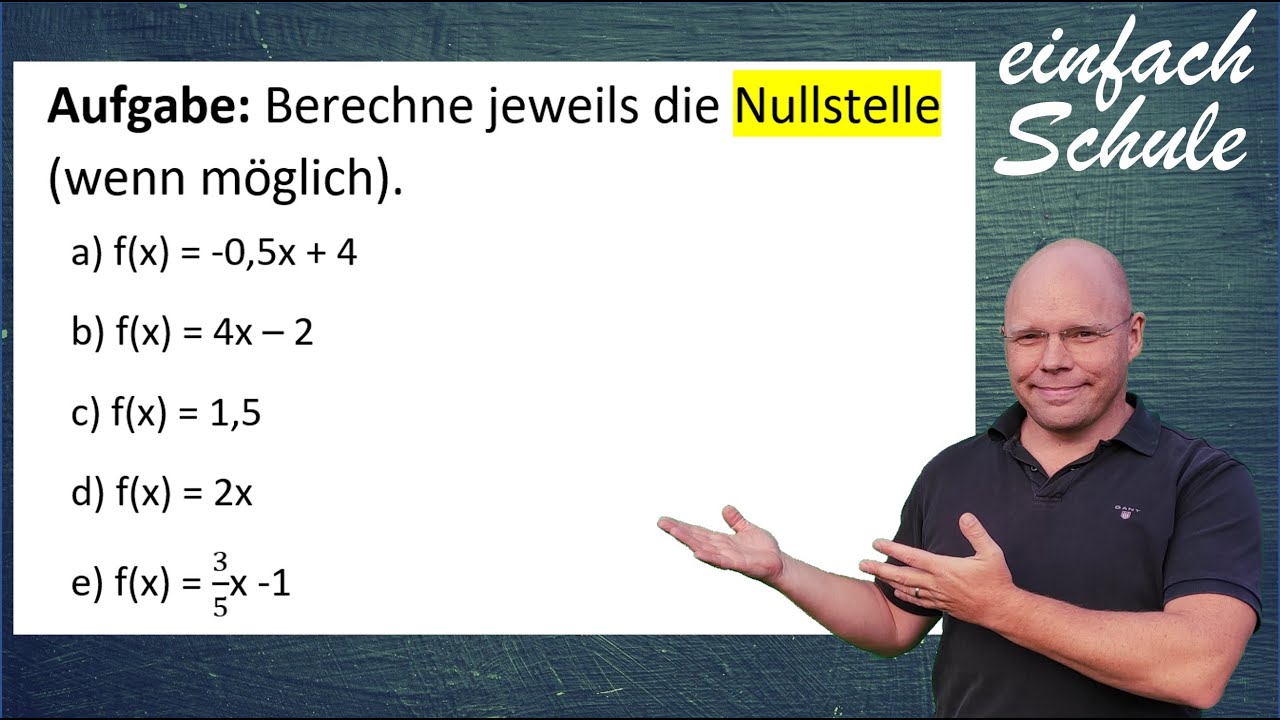 Lineare Funktion: Nullstelle berechnen | einfach erklärt mit Beispielen