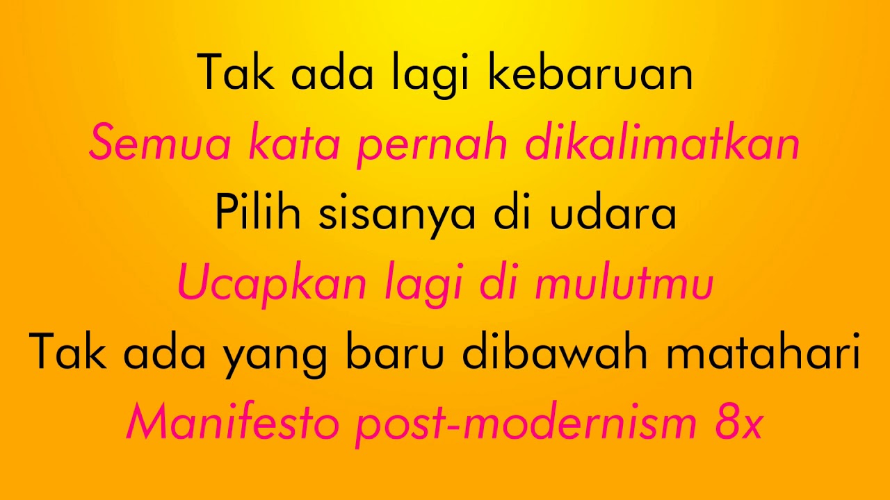 FSTVLST - Manifesto Postmodernisme Lirik Video