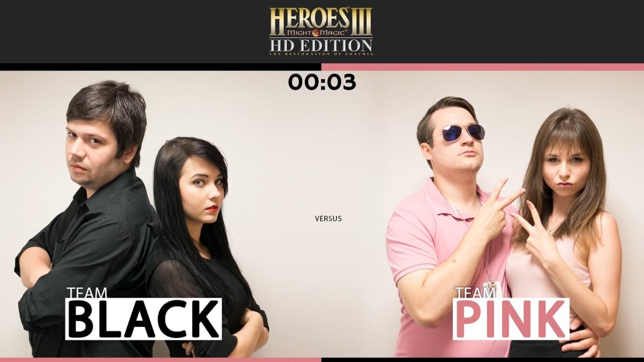 Heroes 3: Team Pink(Natalia, Veggie) vs Team Black(Paula, Kamyk)