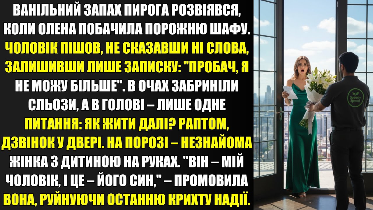Ванільний запах пирога розвіявся, коли Олена побачила порожню шафу. Чоловік пішов, не сказавши
