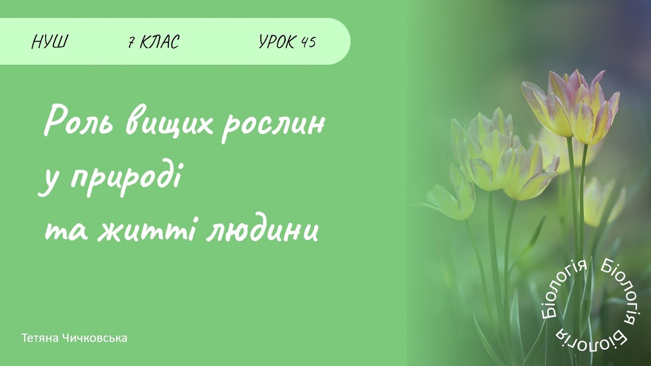 Роль вищих рослин у природі та житті людини