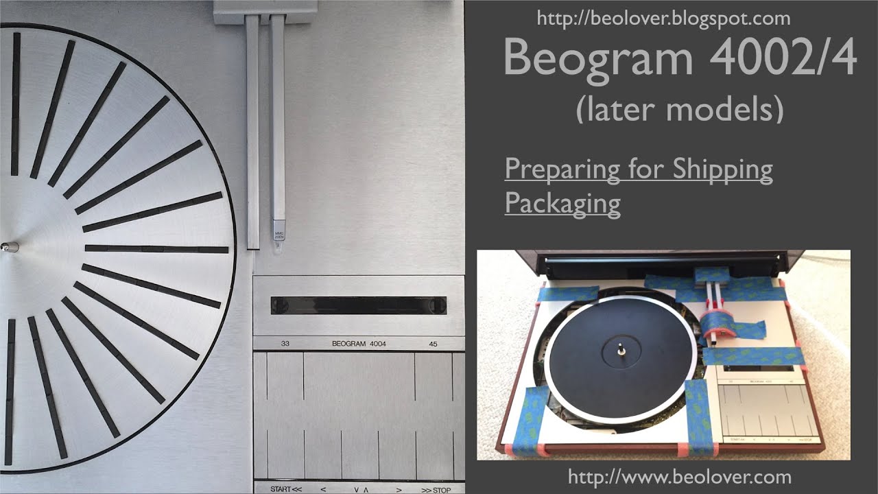 Beogram 4002/4004: Preparing for Shipping and Double Boxing