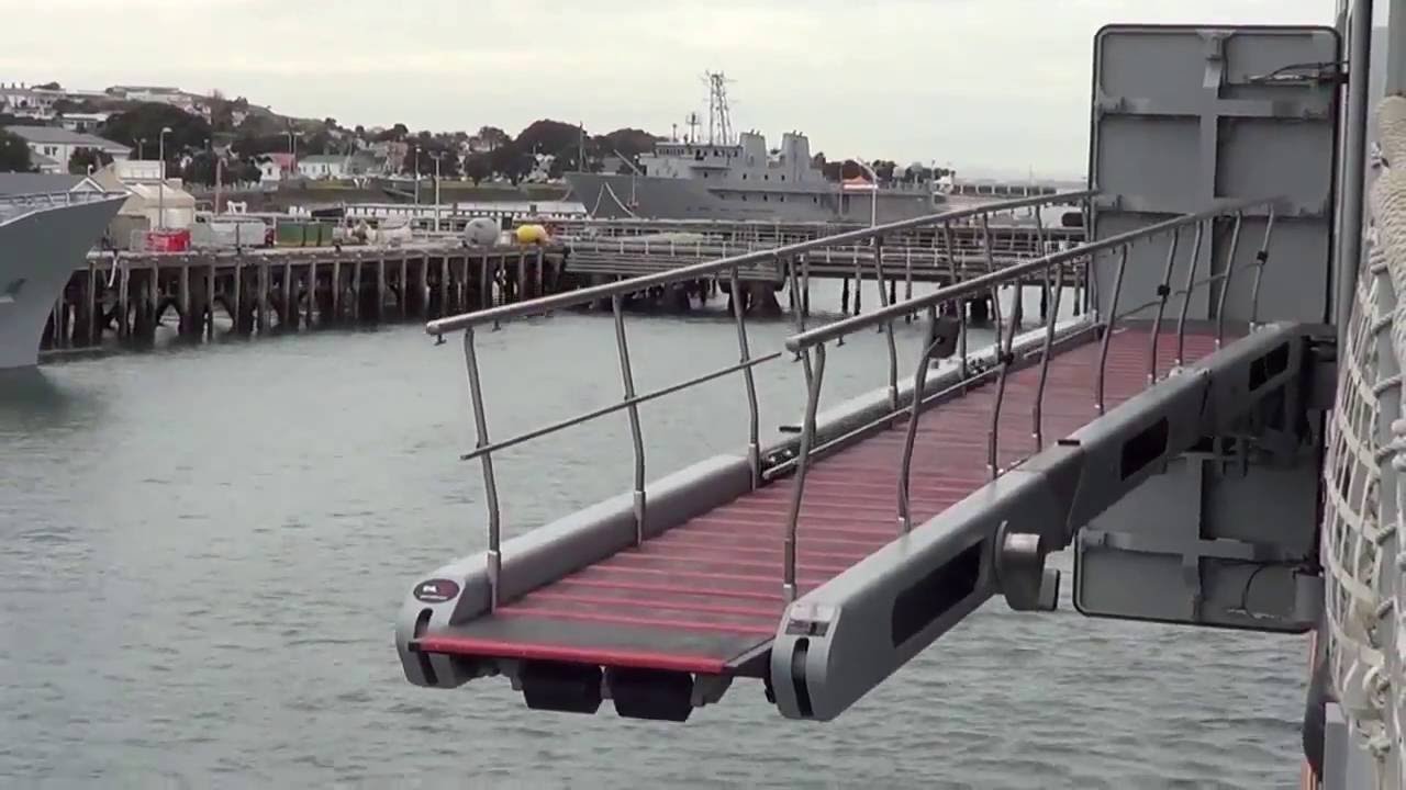 NZ Navy marine powered Accomodation Ladder / Gangway, Port side (HMNZS Canterbury)