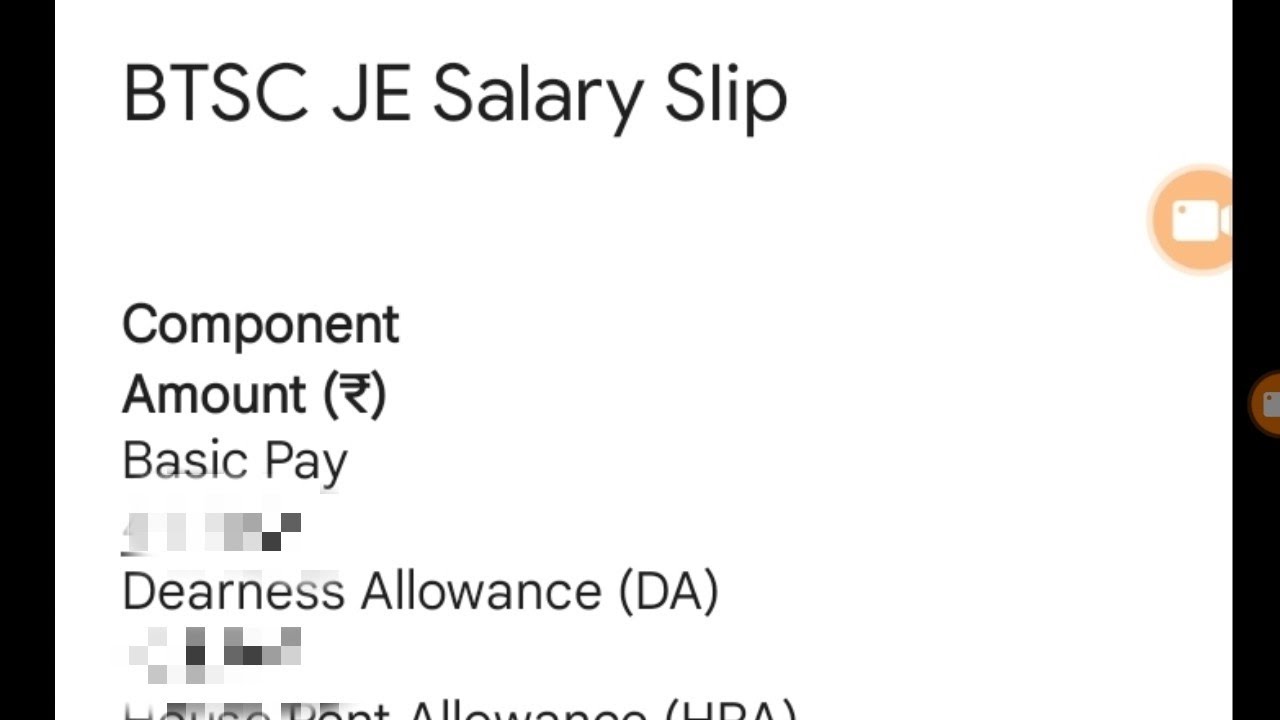 BTSC JE Salary Slip /BTSC JE Vacancy 2025 Notification Out/BTSC JE Salary Slip Civil, Mech. Elect. 