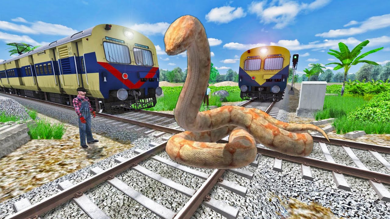Angry Snake Vs MEMU Trains : Stops the Train : BeamNG.Drive – Train simulator 2025
