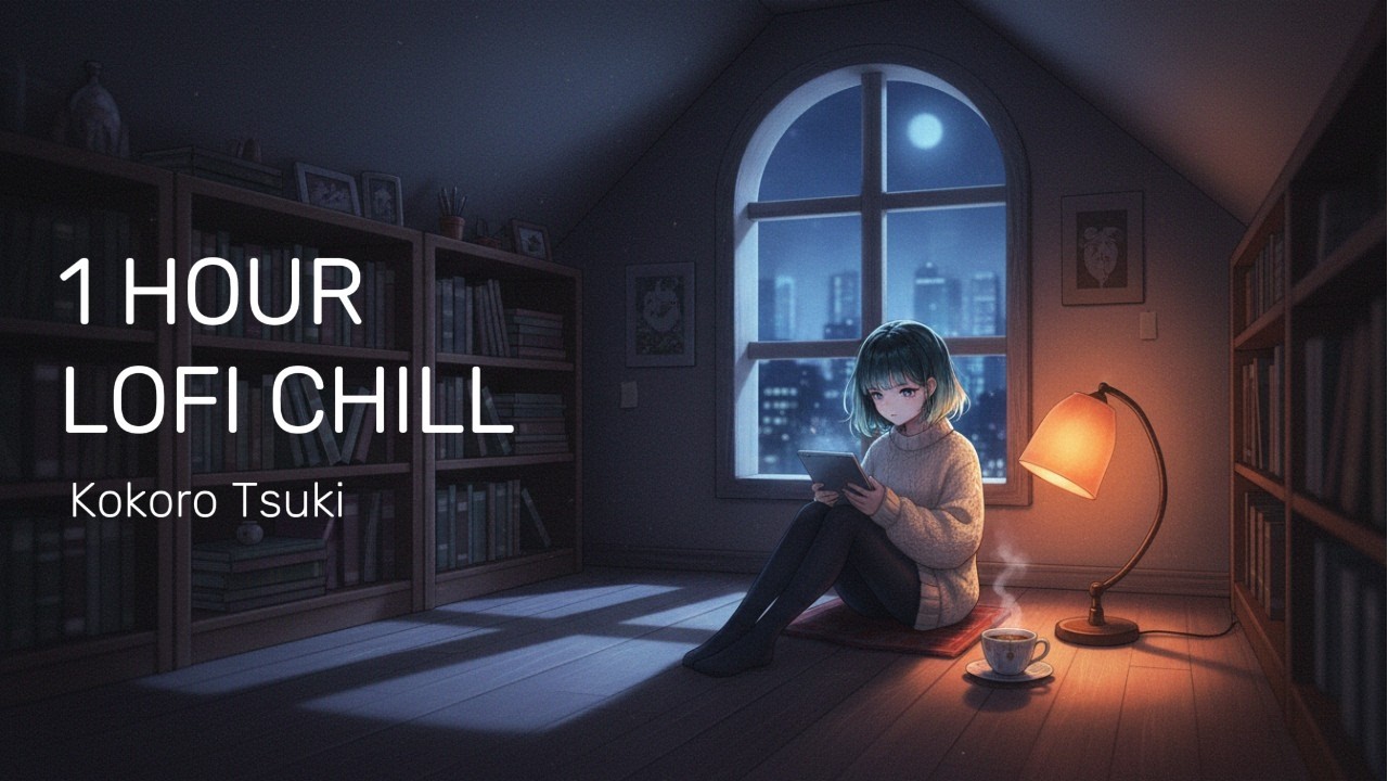 Kokoro Tsuki Lofi 🌙 Attic Tablet Vibes to Study / Code / Sleep | 1 Hour Chill Beats