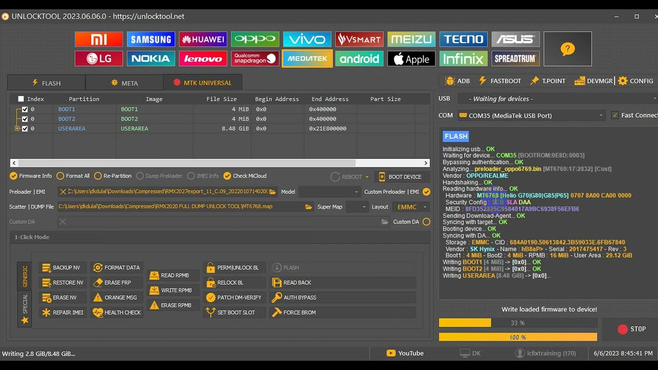Realme C3 (Rmx2020) Dead Recovery Dump File Fix Bootloop  Remove Screenlock FRP Unlock Tool