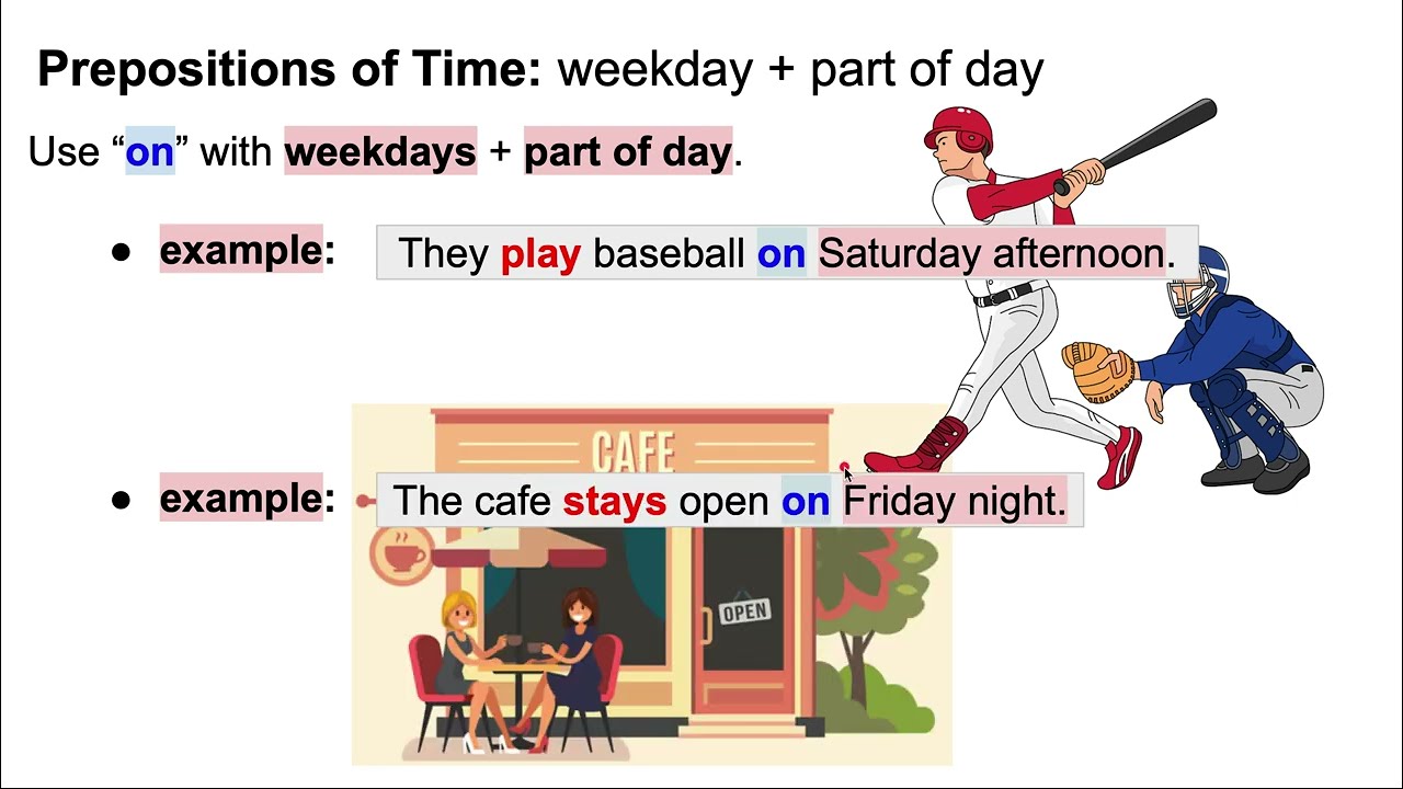 Preposition of Time (updated): in, on , at, from, to