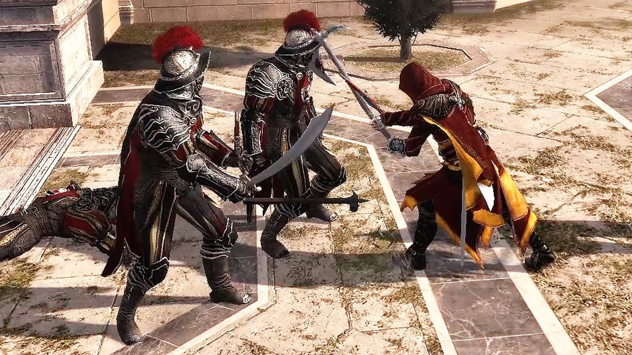 Assassin's Creed Brotherhood Ezio vs Elite Papal Guards & Saving Caterina