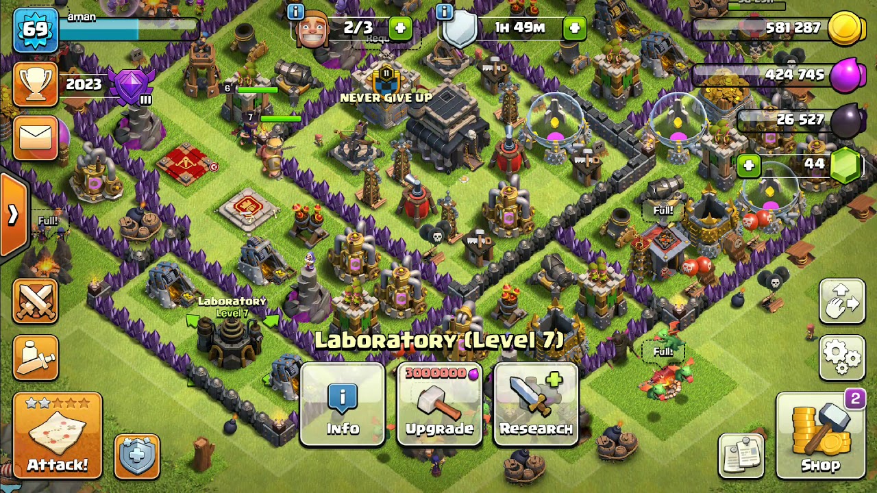 Use of hammer of fighting in clash of clans