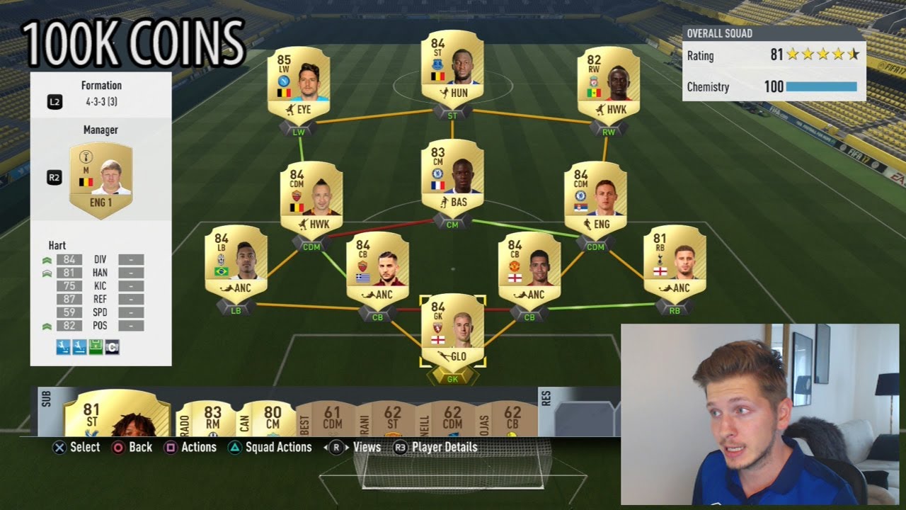 THE BEST POSSIBLE 100K COINS TEAM IN FIFA 17