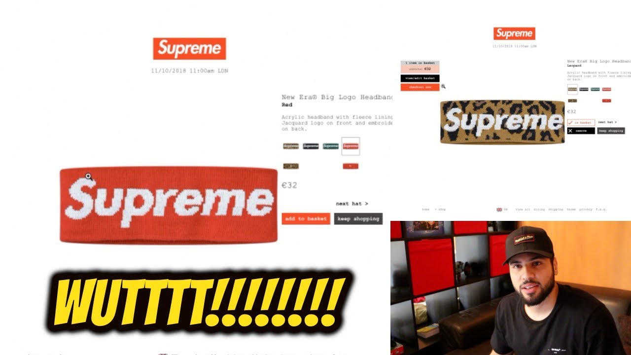 SOLD OUT IN 3 SECONDS!!! SUPREME New Era&reg; Big Logo Headband FW18 WEEK8 *MANUAL CHECKOUT*
