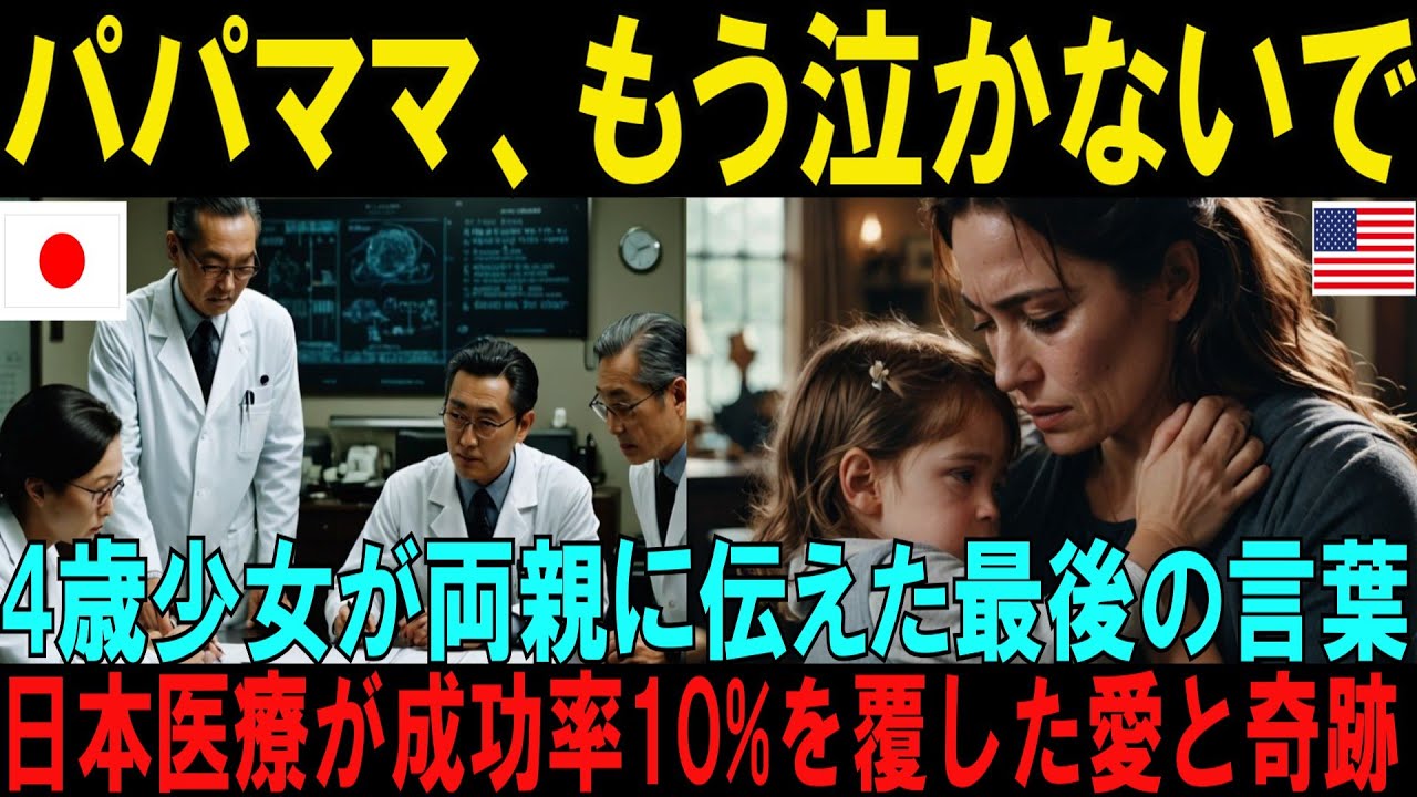 【海外の反応】「パパママ、もう泣かないで」余命半年の4歳少女が両親に言った最後の言葉と成功率10%に挑んだ日本医療チームの愛と奇跡の物語【日本称賛】