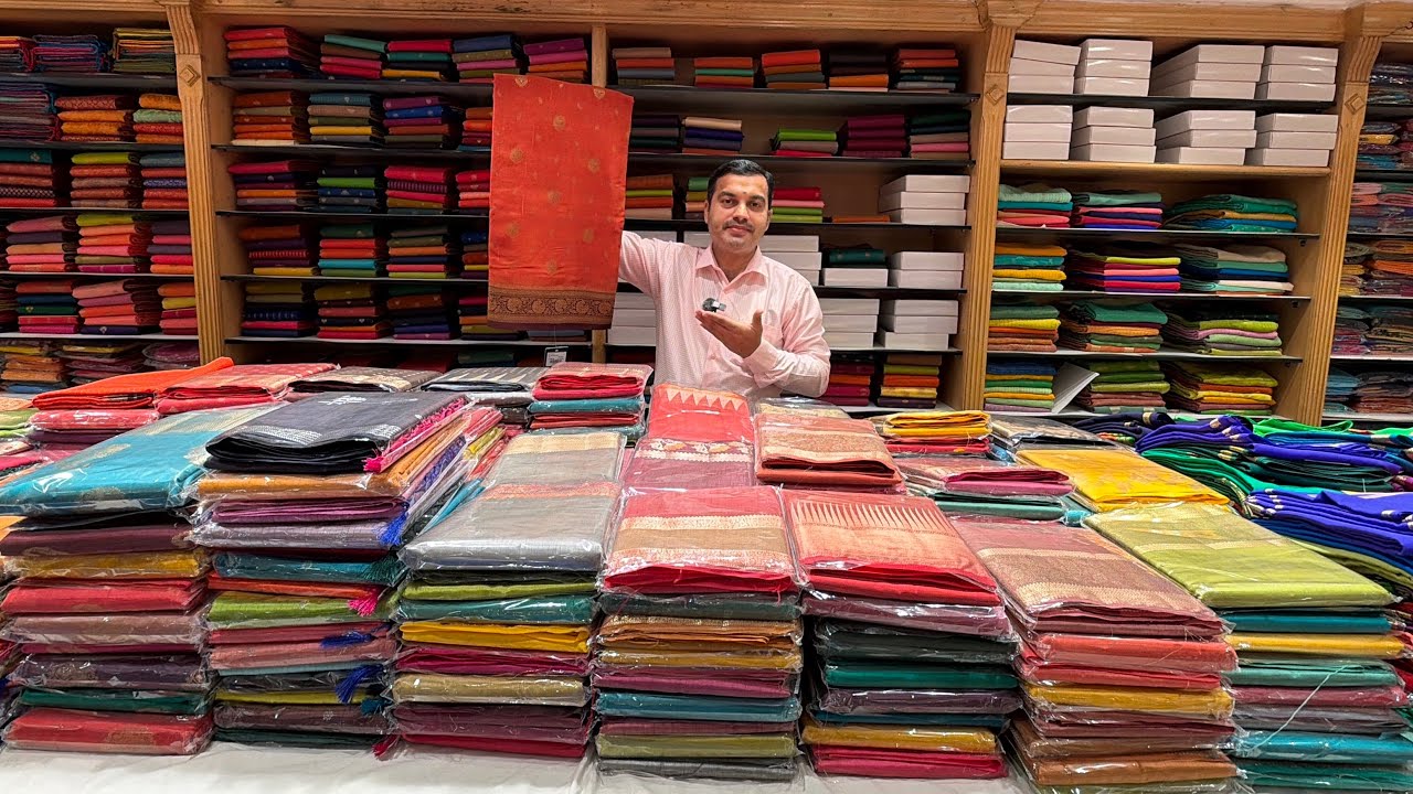 Bangalore Malleshwaram JUST BEAUTIFUL Semi Crepe & Tussar Silk Sarees with Free Shipping.
