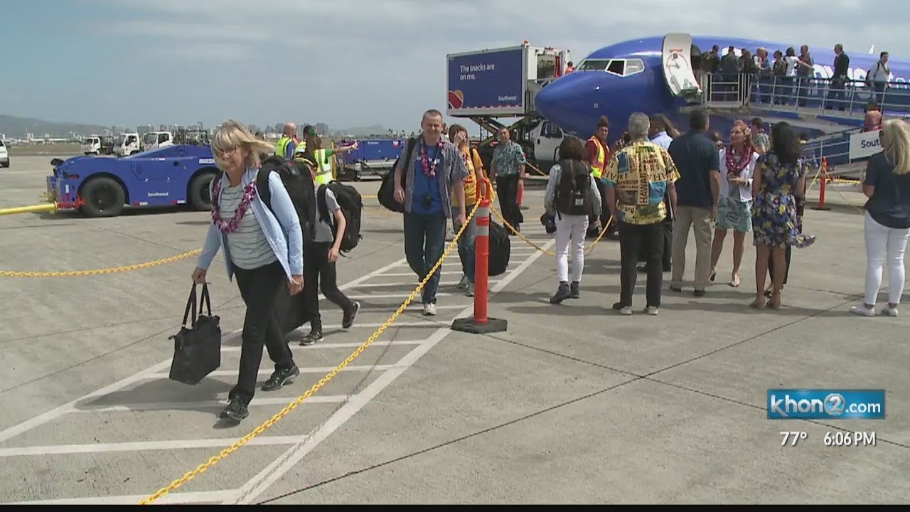 Southwest Airlines inaugural flight touches down to big Aloha welcome