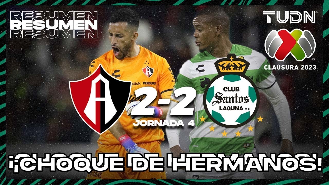 Resumen y goles | Atlas 2-2 Santos | Liga Mx - CL2023 J4 | TUDN