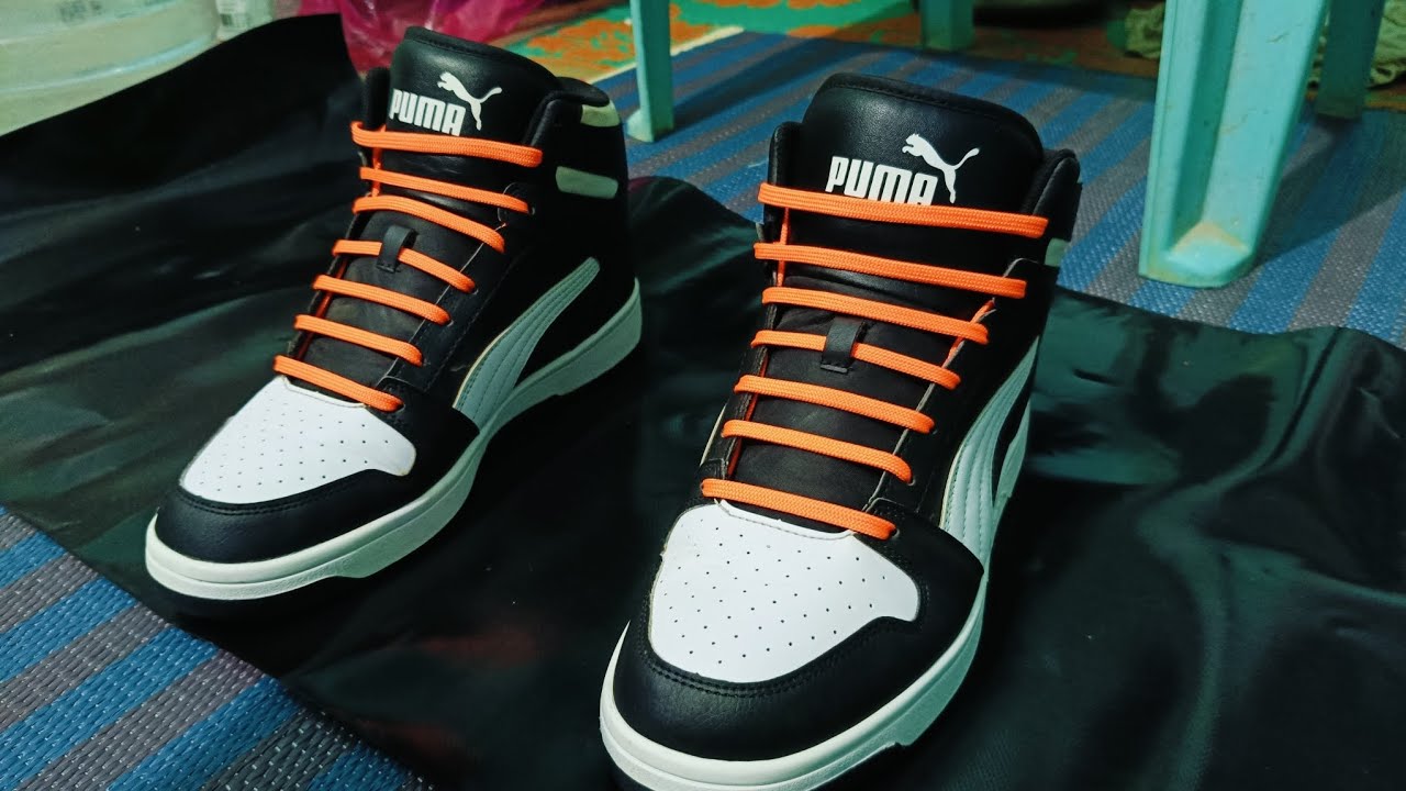 How To Tie Up Your Puma Rebound Layup Wide High Top🤩 || COOL TIPS & TRICKS🔥