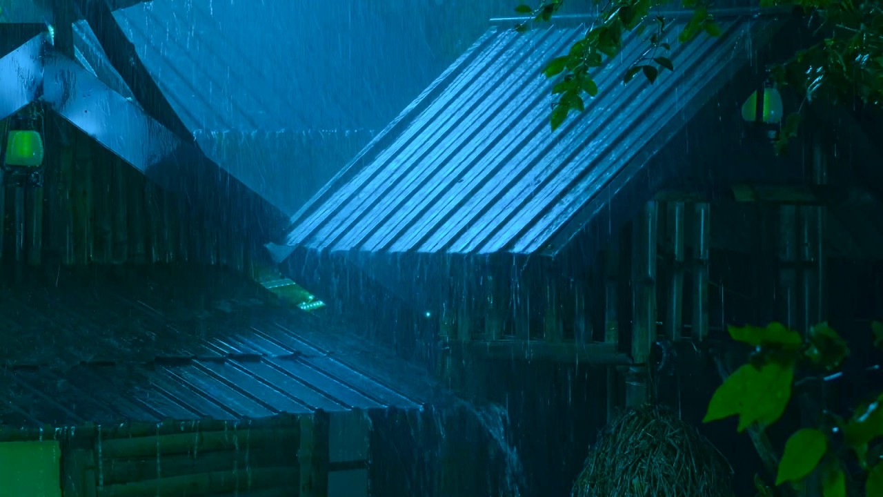 Sleep Immediately in Tin Tent | Nonstop Rain on Tin Roof for Sleep and Relaxation