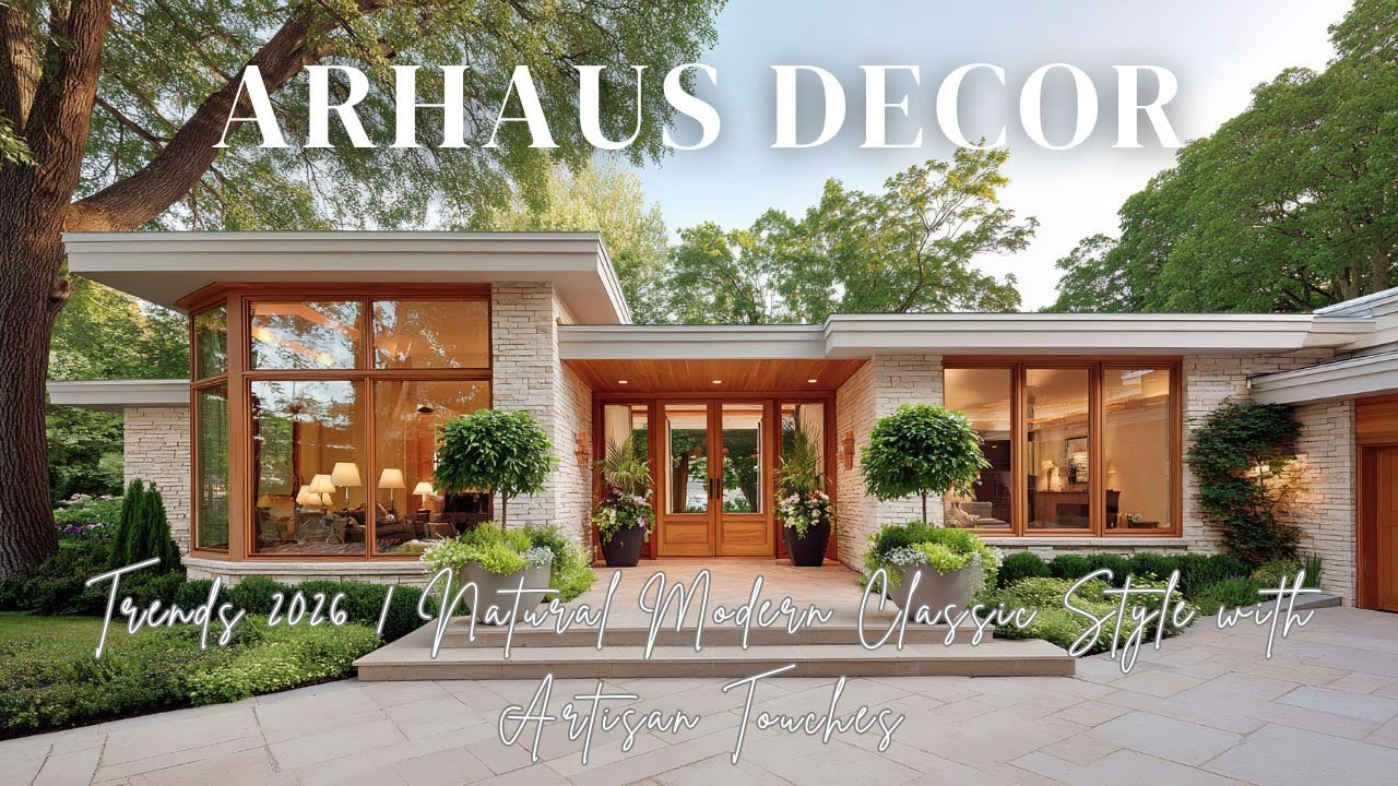 Тенденции в дизайне интерьеров Arhaus на 2026 год: Естественный современный классический стиль с ...