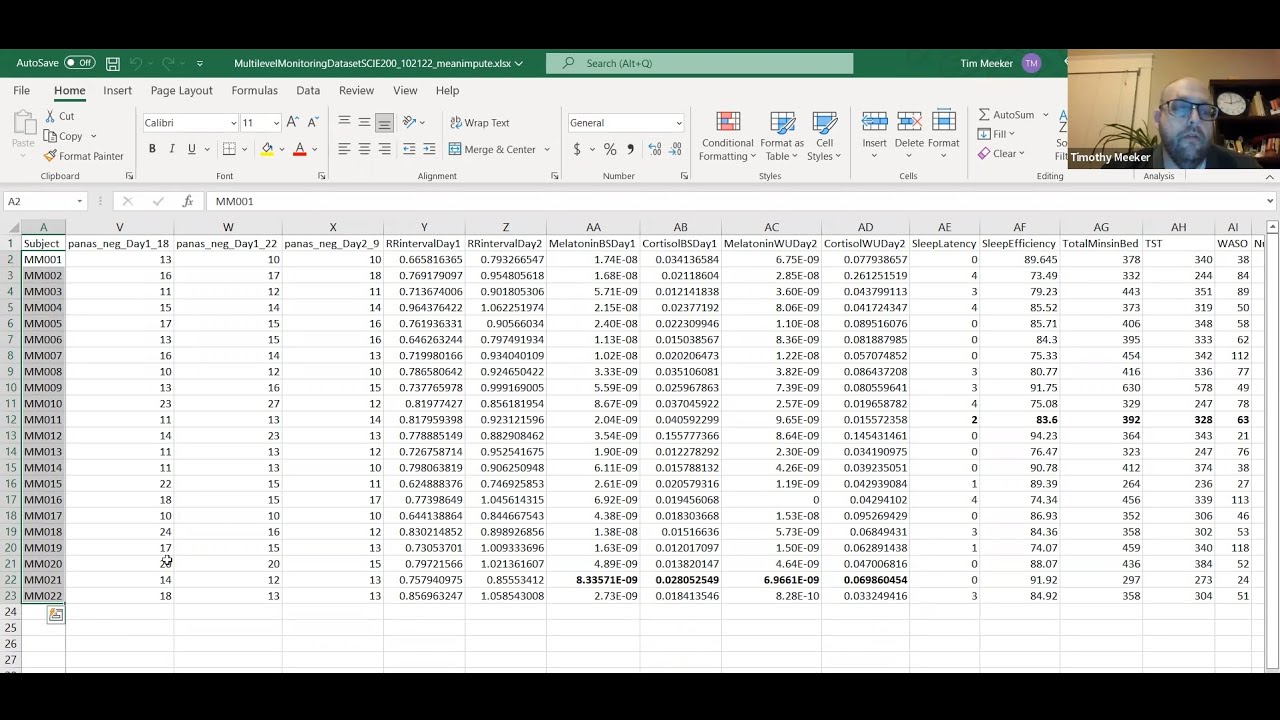 Using Excel and VassarStats for Simple Statistics