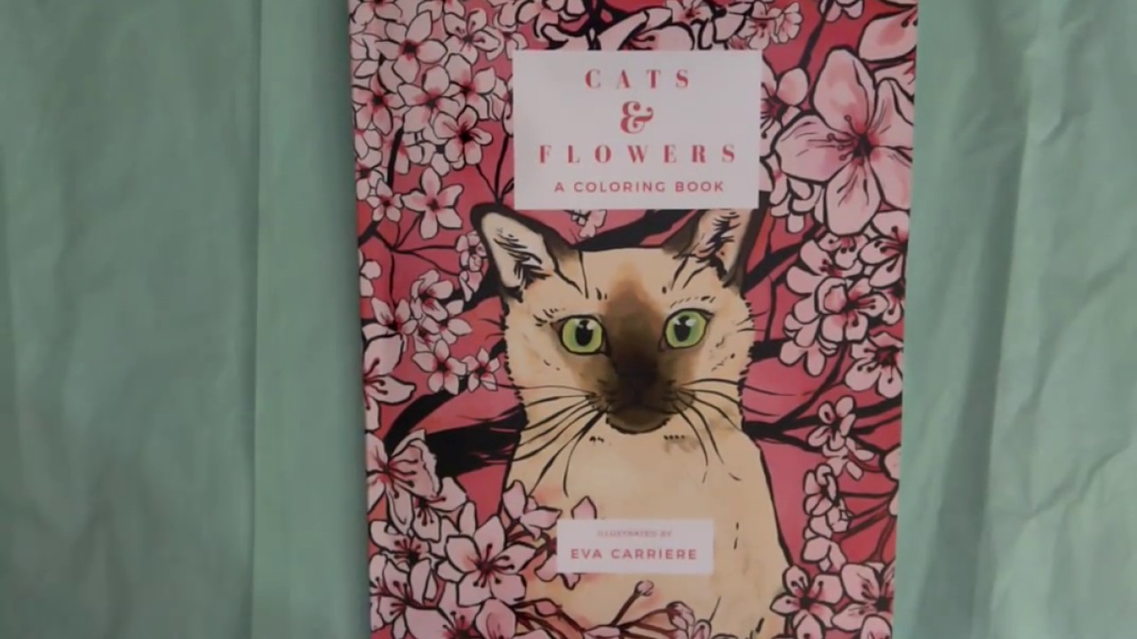 Cats & Flowers: A Coloring Book Flip Through
