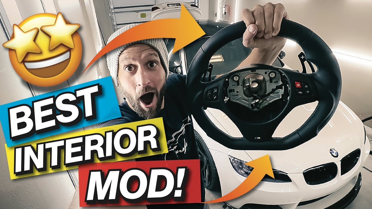 UPGRADED CUSTOM STEERING WHEEL INSTALL - BMW E90 M3 (BEST INTERIOR MOD)