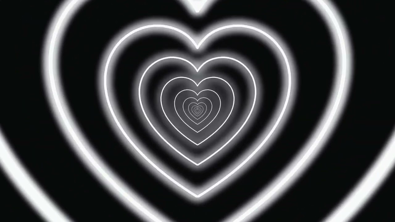 Black and White Heart Tunnel 4K wallpaper loop🖤🤍Neon Heart screensaver | Minimal desktop Wallpaper