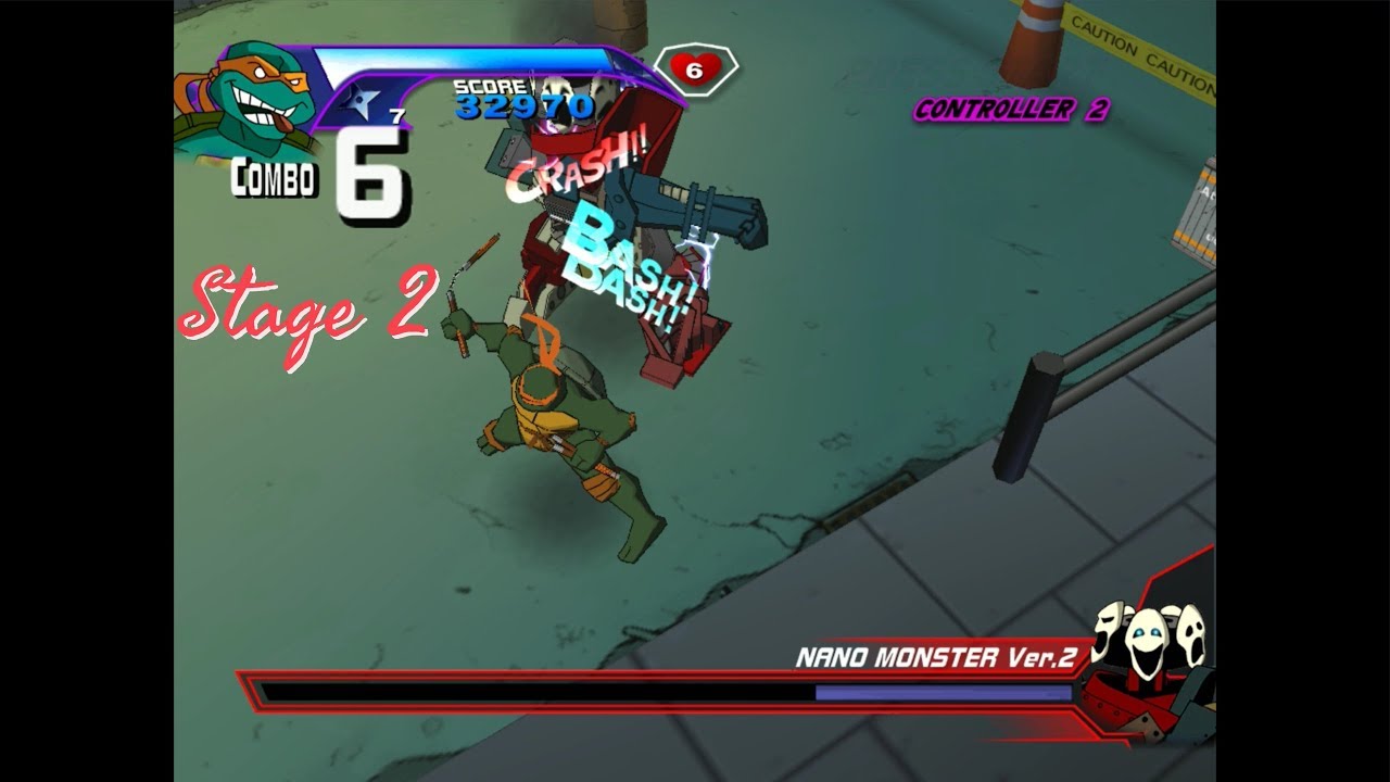 Прохождение игры Teenage Mutant Ninja Turtles 2003, этап 2 — Нано (История Микеланджело)