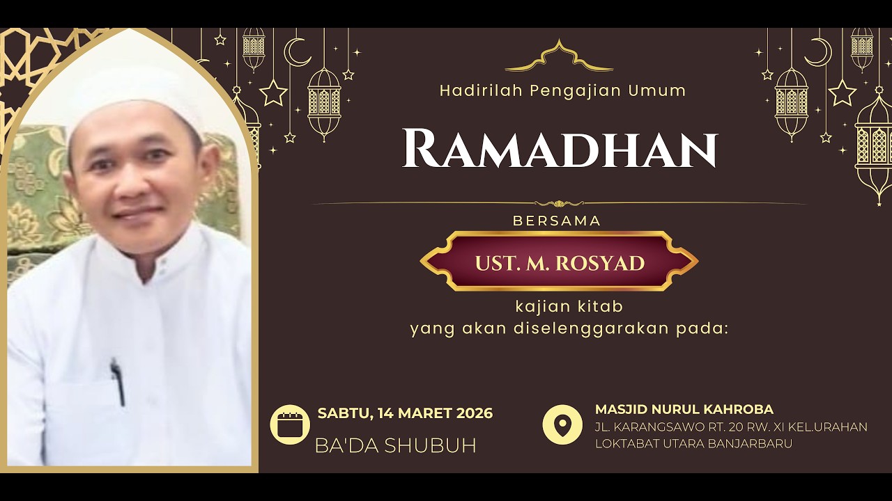 LIVE! TAUSYIAH 24 RAMADHAN BERSAMA USTADZ M.ROSYAD