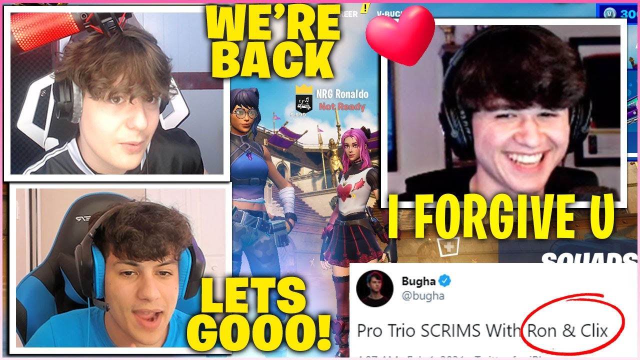 CLIX, BUGHA & RONALDO *FINALLY* Become FRIENDS Again & GETS First Win In PRO TRIO SCRIMS! (Fortnite)
