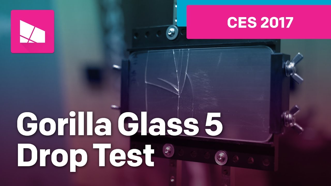 Тест на ударопрочность стекла Gorilla Glass 5 с выставки CES 2017