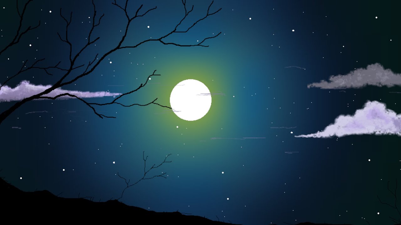 how to draw night secenery in ms paint | ms paint drawing | ms paint drawing easy | easy night scene