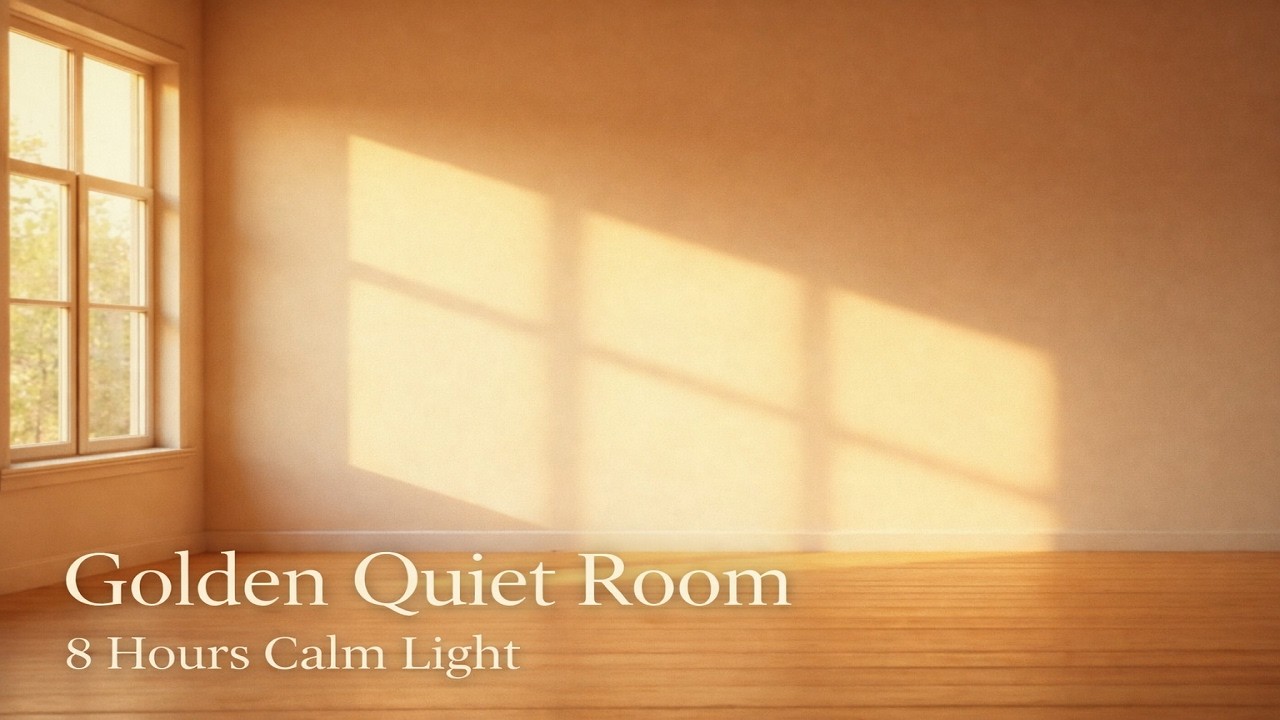 Golden Quiet Window Light – Minimal Calm Space for Relaxing, Focus & Deep Sleep | 4K 8 Hours
