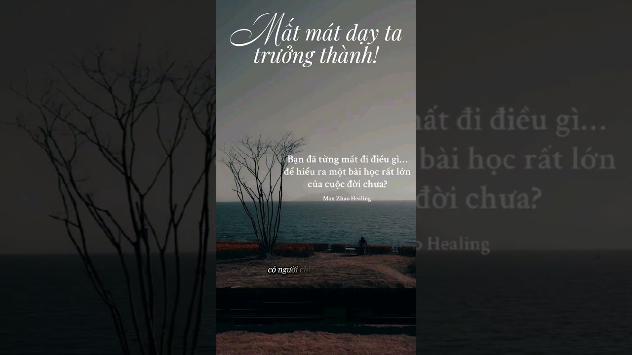 ĐÔI KHI MẤT MÁT DẠY TA TRƯỞNG THÀNH HƠN
