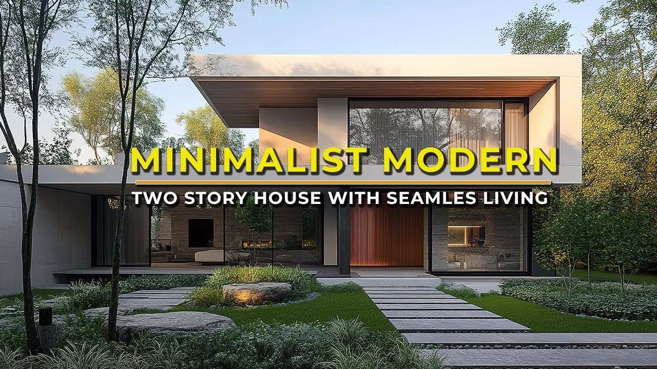 Modern Minimalist Two Story House with Seamless Indoor-Outdoor Living Space