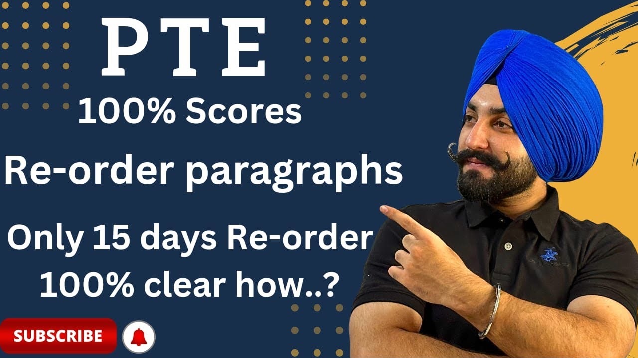 PTE Reading, Reorder paragraph how to improve, 15 days challenge Re-order paragraph( Gurwinder Sir )