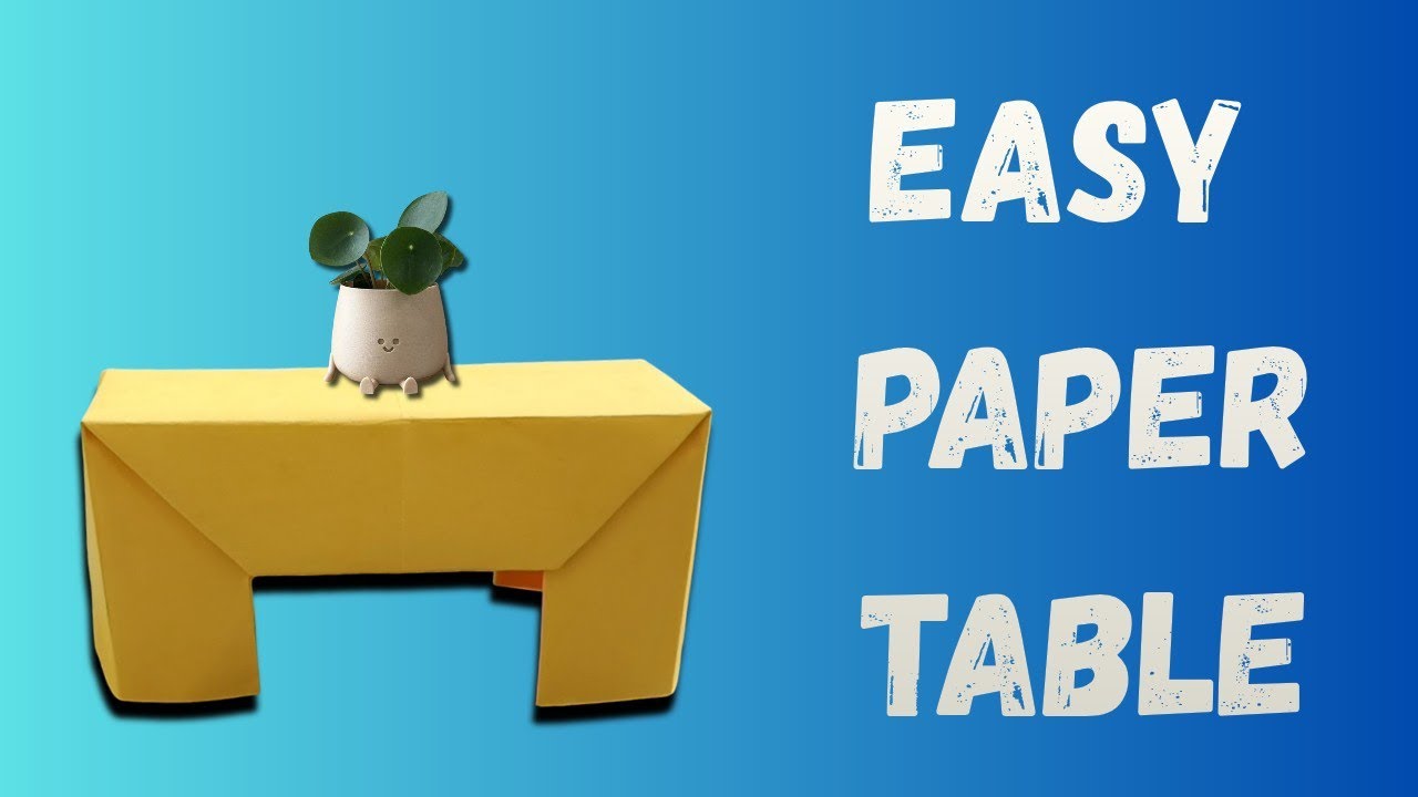 Cute Mini Paper Table in 4 Minutes! | ( Easy Origami Furniture ) 🪴