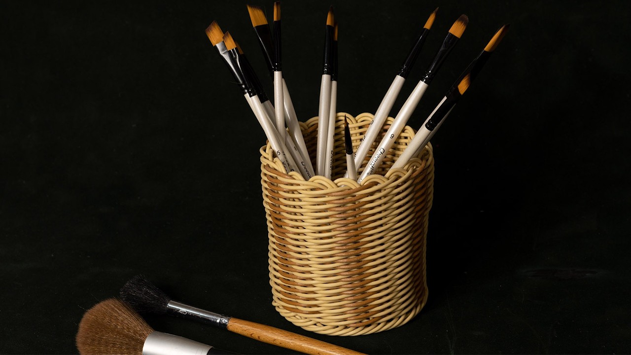 DIY Wicker Makeup Organizer | Traditional Handwoven Basket for Brushes & Cosmetics (Full Tutorial)