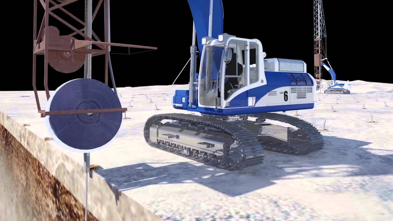 SoilWicks Prefabricated Vertical Wick Drains Installation 3D