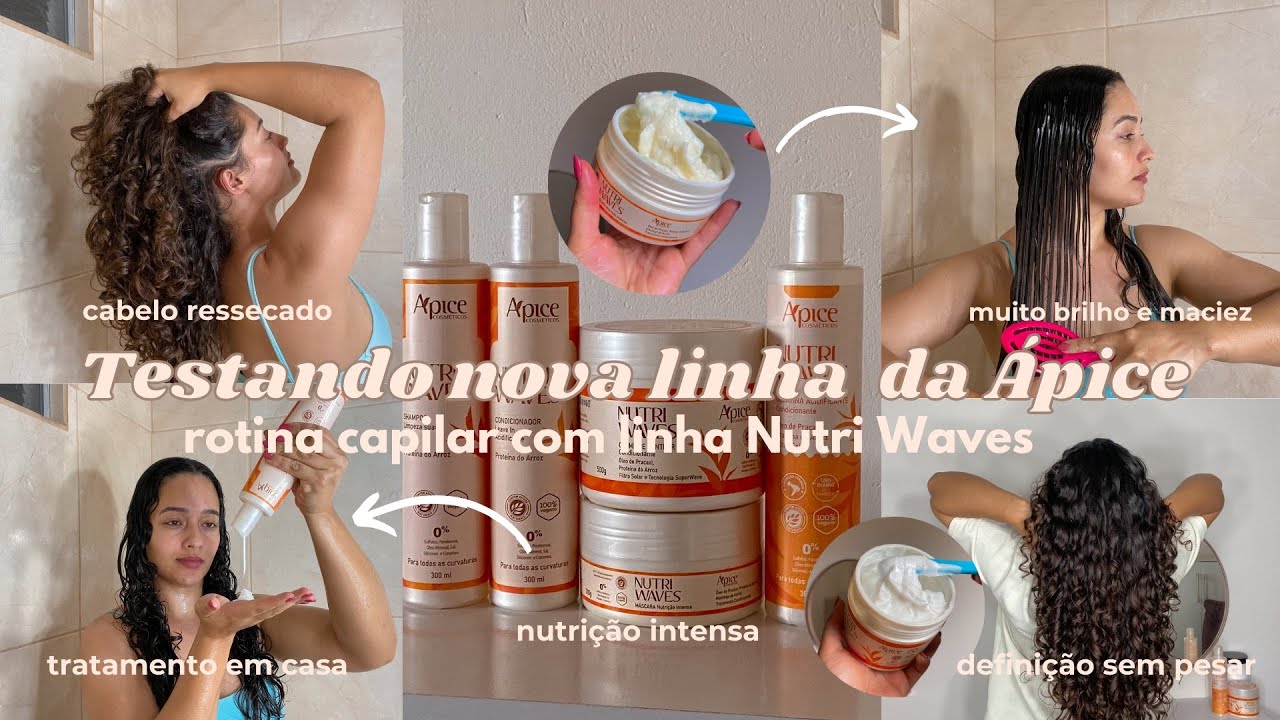 testando a nova linha nutri waves da Ápice Cosméticos | rotina capilar, nutrição, cabelo cacheado