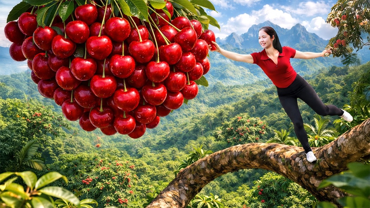 Harvesting 1000+ Giant Wild Cherries In Zagros Mountains GoTo Market Sell, How To Make Traditional