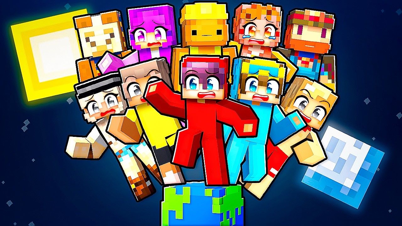 10 Friends On ONE PLANET in Minecraft!