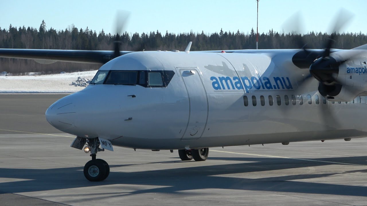 Great Sound! Fokker 50 SE-MFY Startup & Departure